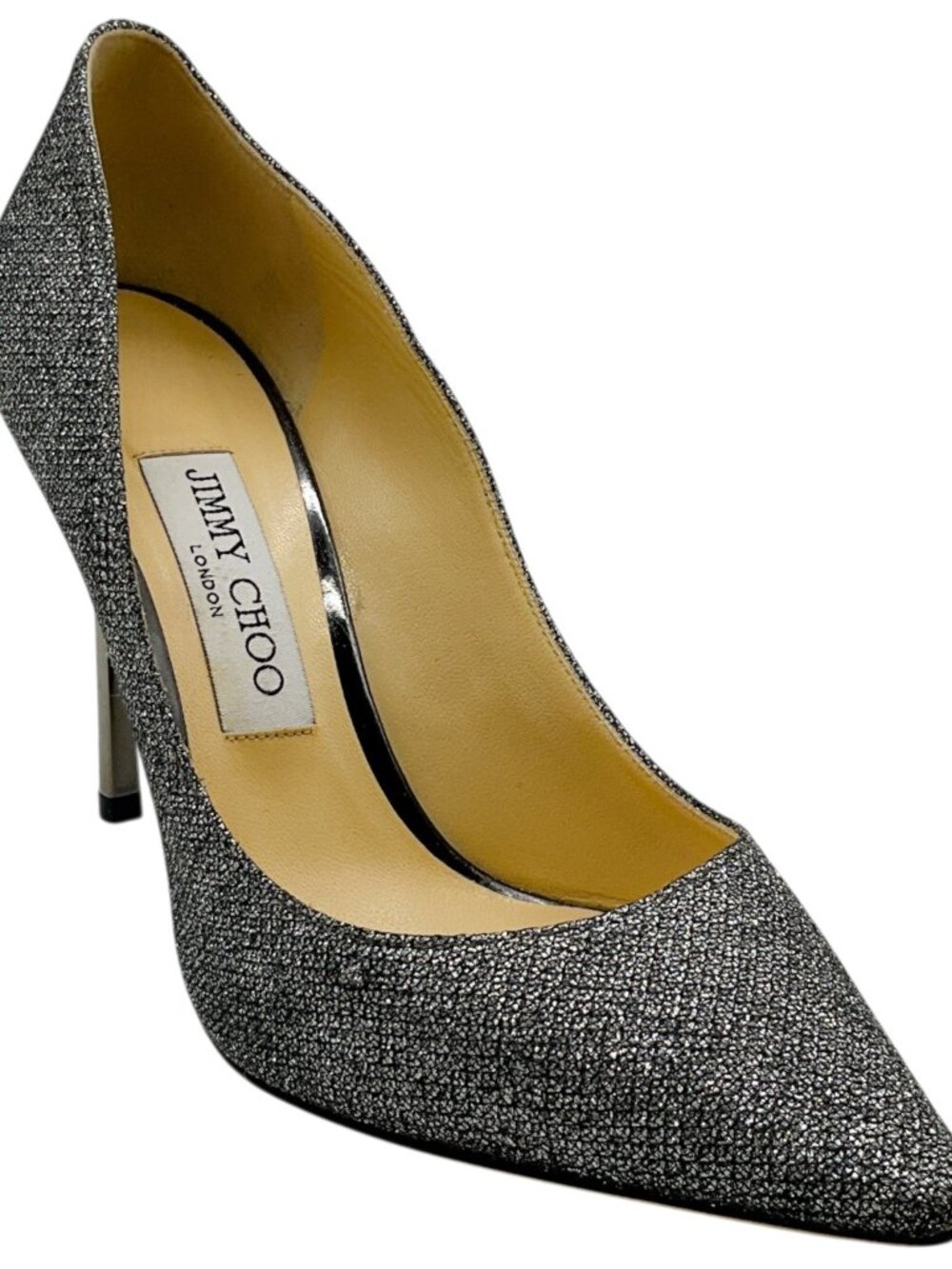 Jimmy Choo Silver Pewter Shimmer Pumps